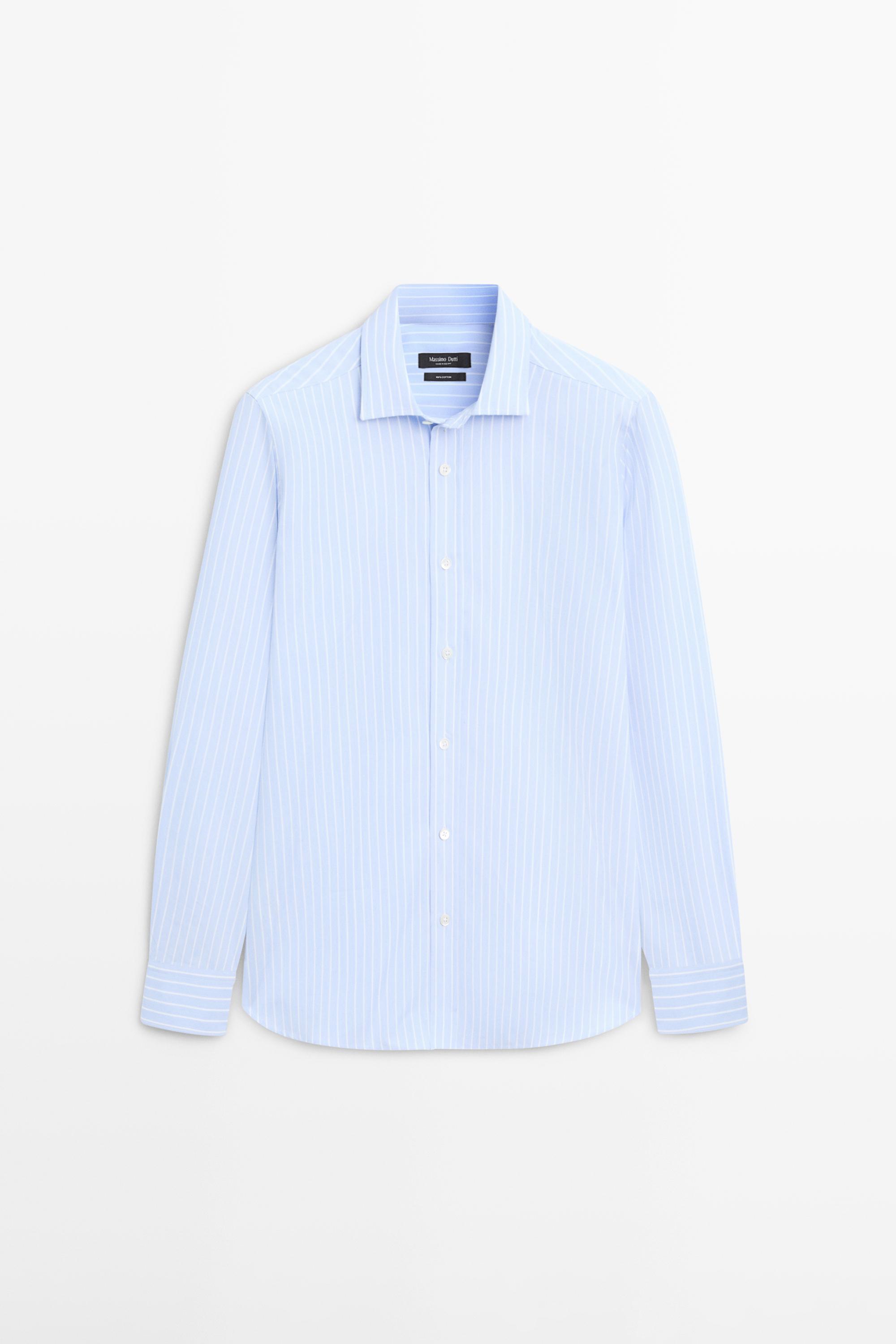 Regular fit pinstriped shirt
