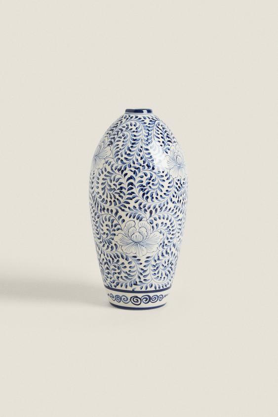 BLUE CERAMIC VASE Blue ZARA United States