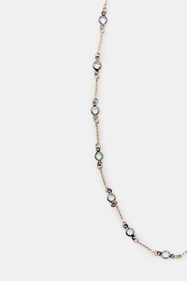 COLLIER MÉTALLIQUE CRISTAUX - Doré de Zara - Image 3