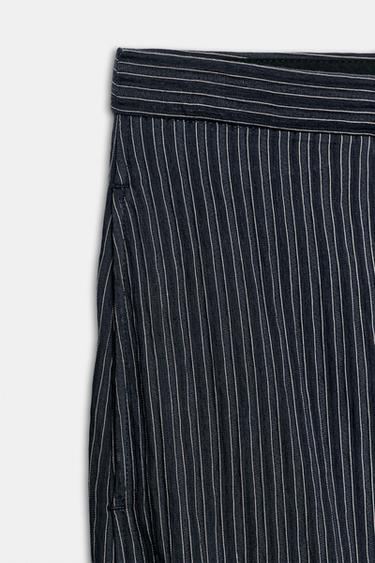 ZW COLLECTION STRIPED PAREO TROUSERS - Navy blue by Zara - Image 8