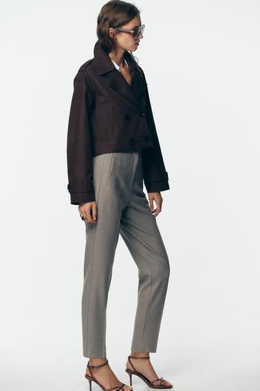 PANTALON TAILLE HAUTE - Marron clair de Zara - Image 4