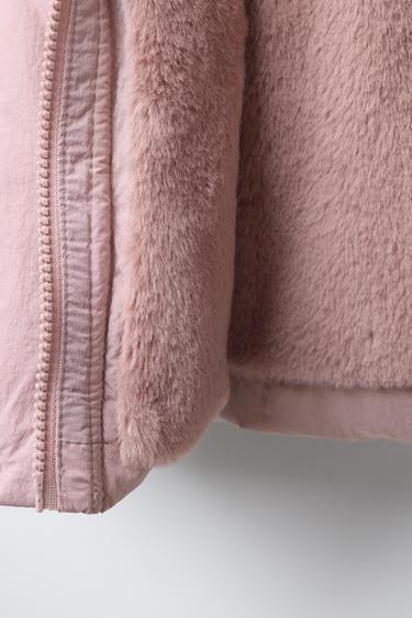DOUDOUNE EN PLUME ET DUVET DÉPERLANTE ET CAPUCHE EFFET FOURRURE AMOVIBLE - Rose de Zara - Image 10