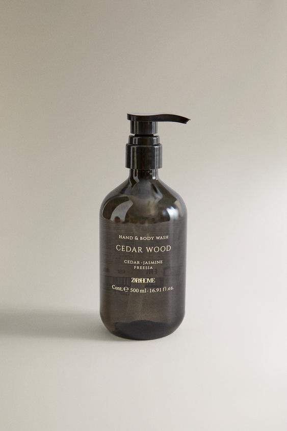 (500 ML) SABONETE LÍQUIDO DE MÃOS E CORPO CEDAR WOOD - Azul-celeste da Zara - Imagem 0