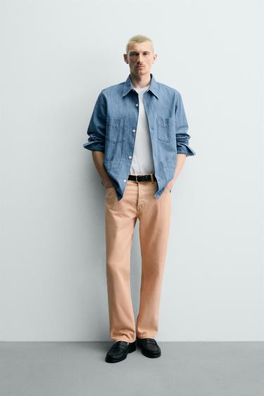 FADED WASH STRAIGHT-LEG JEANS - Orange by Zara - Image 0