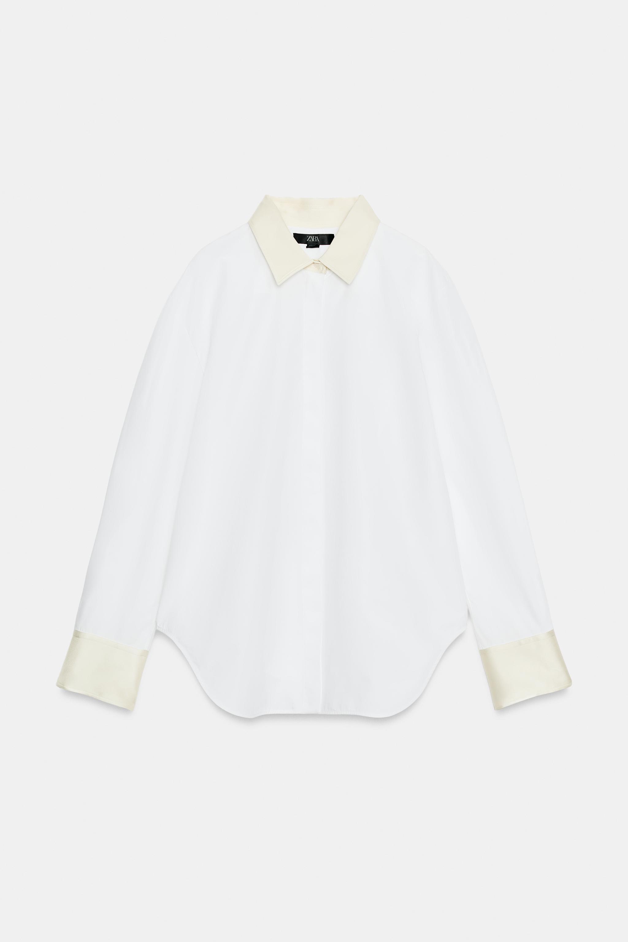 Zara ZW COLLECTION CONTRAST POPLIN SHIRT — фото 6