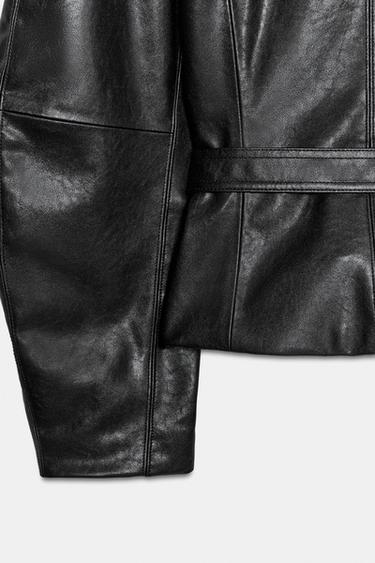 VESTE CEINTURÉE - Noir / Blanc de Zara - Image 10