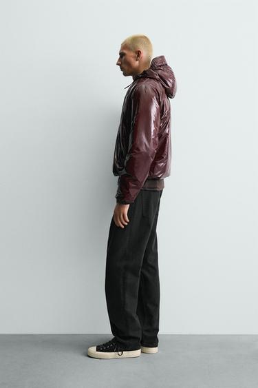 BLOUSON REMBOURRÉ DÉPERLANT BRILLANT - Bordeaux de Zara - Image 3