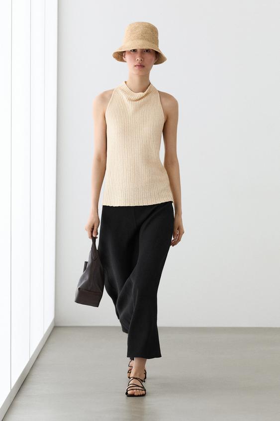 Straight linen midi skirt from Zara - $160