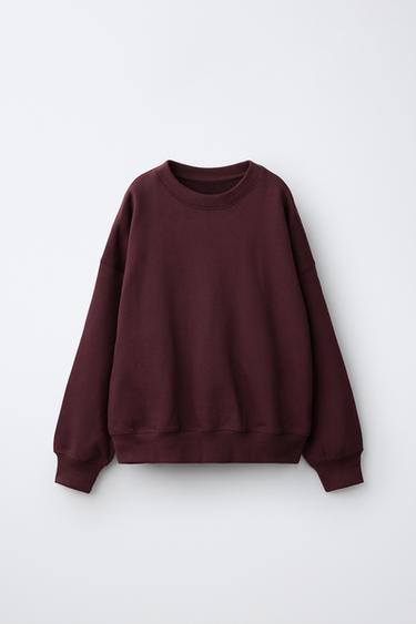 ЩІЛЬНИЙ ОДНОТОННИЙ СВІТШОТ - Баклажановий Zara