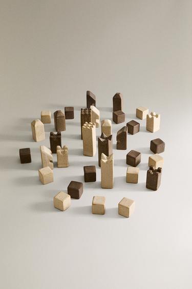 SET OF CERAMIC CHESS PIECES (SET OF 56) - Ecru by Zara - Image 1
