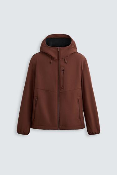 COMBINED TECHNICAL JACKET WITH HOOD - Wine by Zara