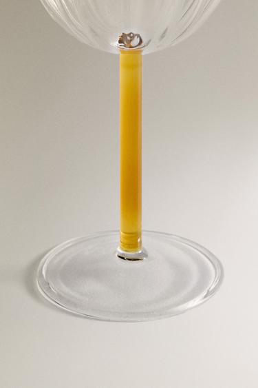 BOROSILICATE GLASS WITH COLOURED STEM - Mustard by Zara - Image 3