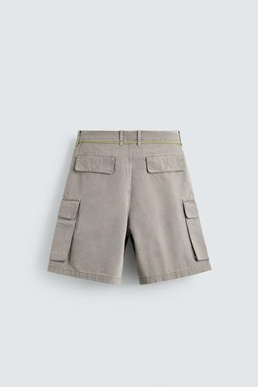 BERMUDA CARGO RELAXED FIT À CORDON - pierre de Zara - Image 7
