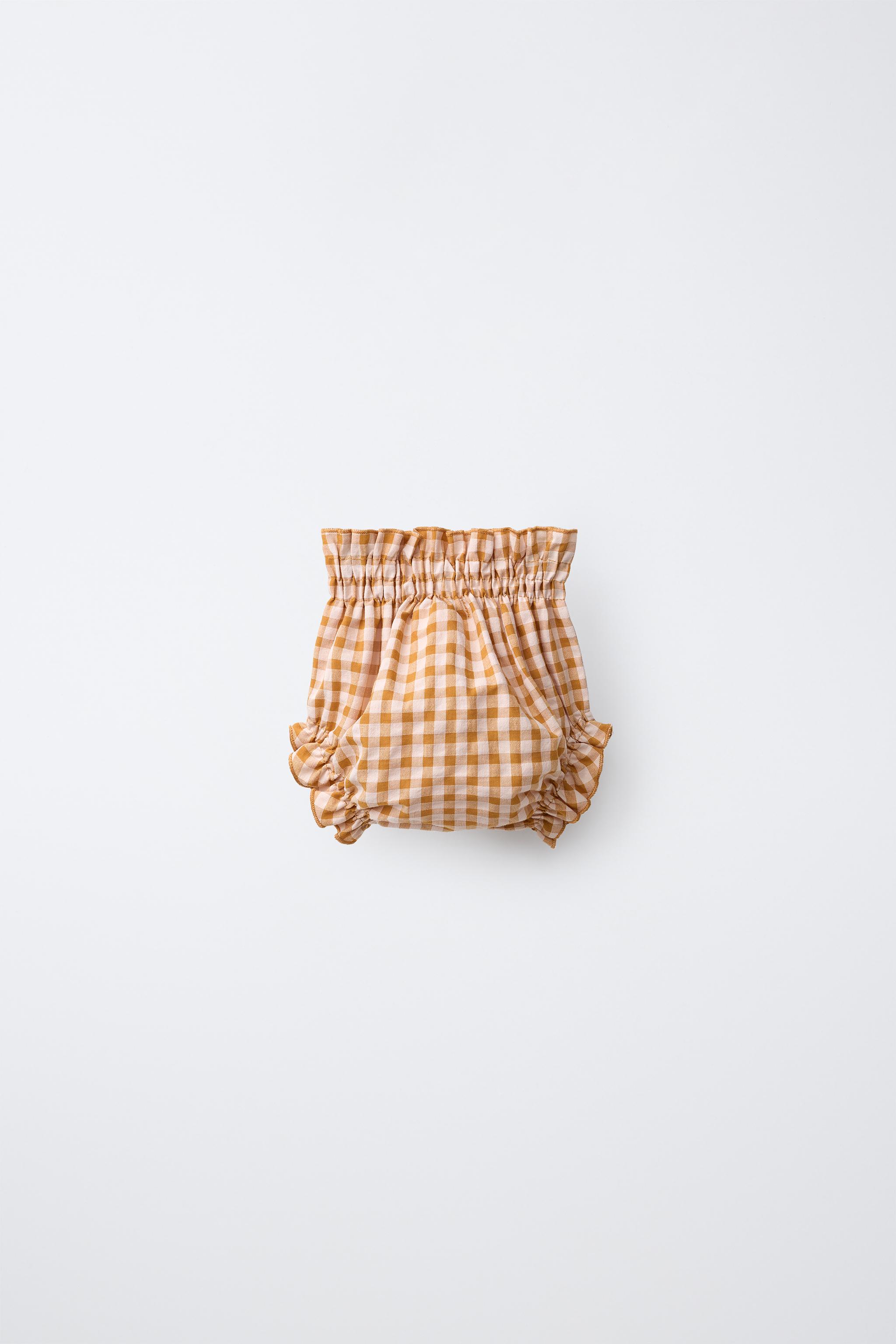 GINGHAM PRINT BRIEFS — Mustard