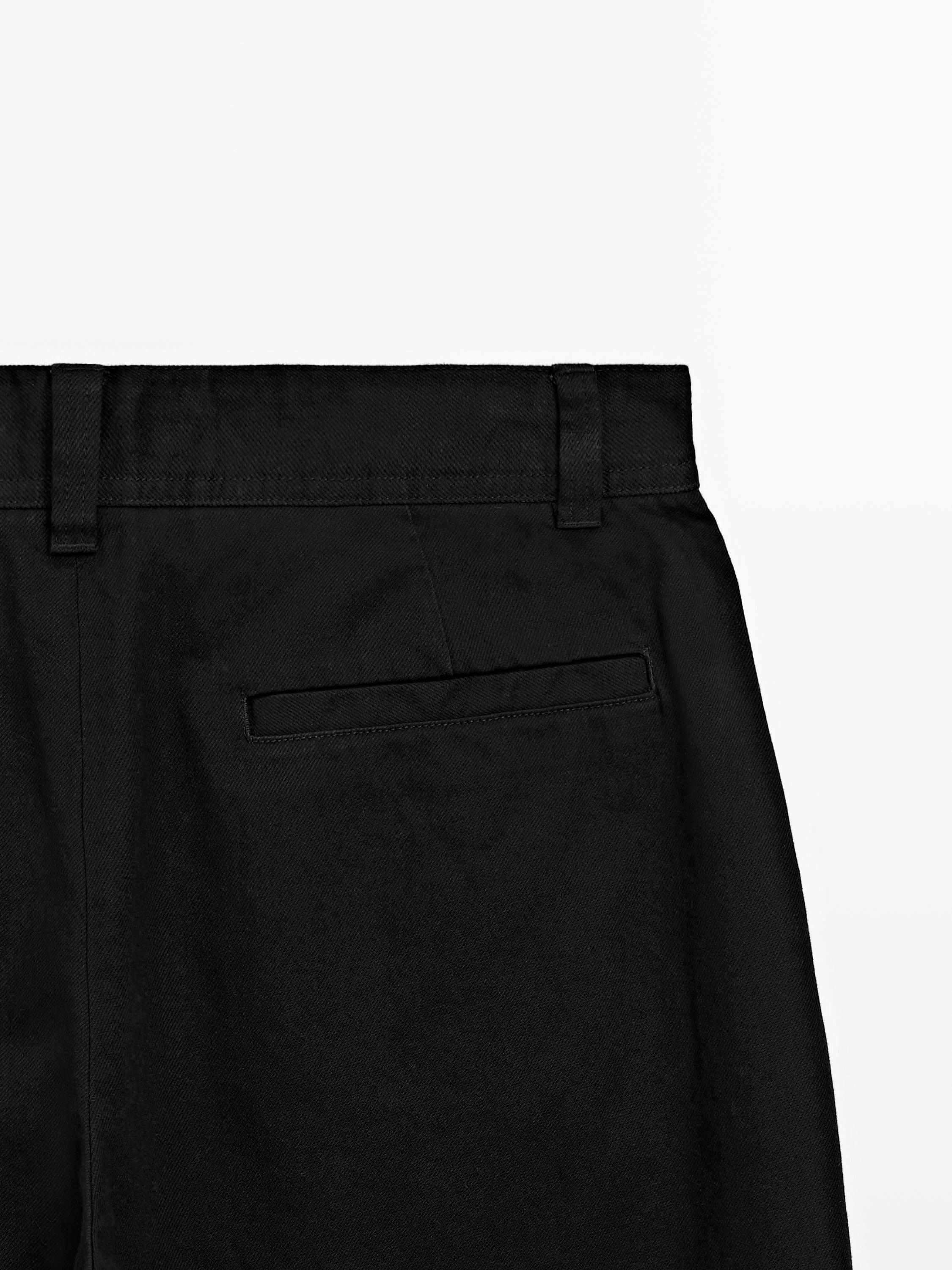 100% cotton wide-leg trousers