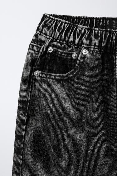 JEAN BALLON DÉLAVÉ ACID WASH - Noir de Zara - Image 2