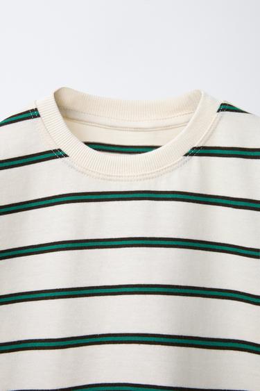 STRIPED T-SHIRT - Green by Zara - Image 2