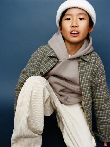 Zara FLEECE PLAID OVERSHIRT - Blue