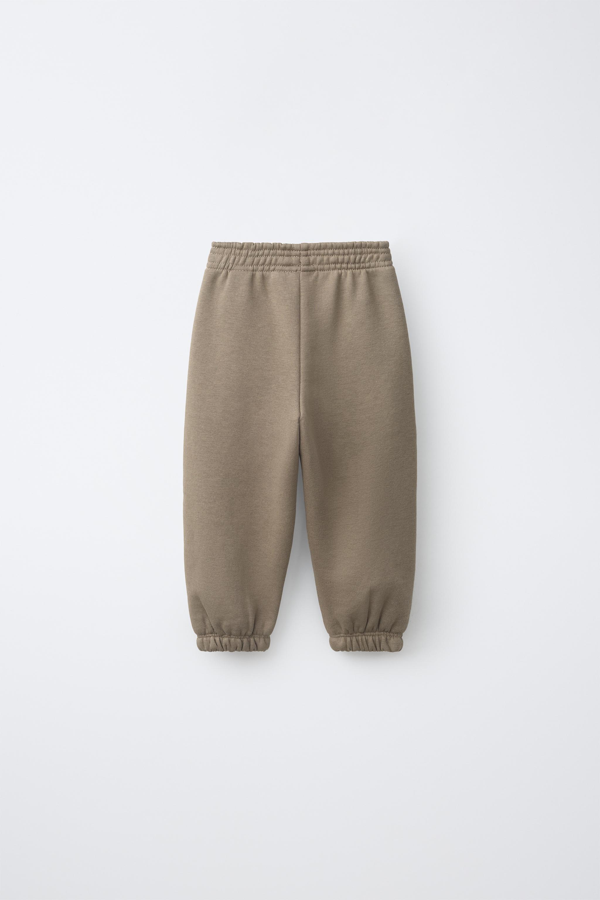 SOLID JOGGING PANTS — Brown / Taupe