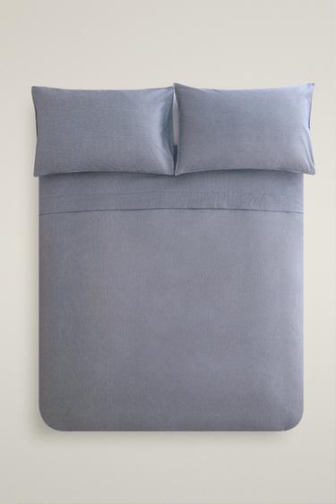 REVERSIBLE STRIPED DUVET COVER - Blue by Zara