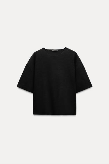 SOFT RIBBED TOP - Black by Zara