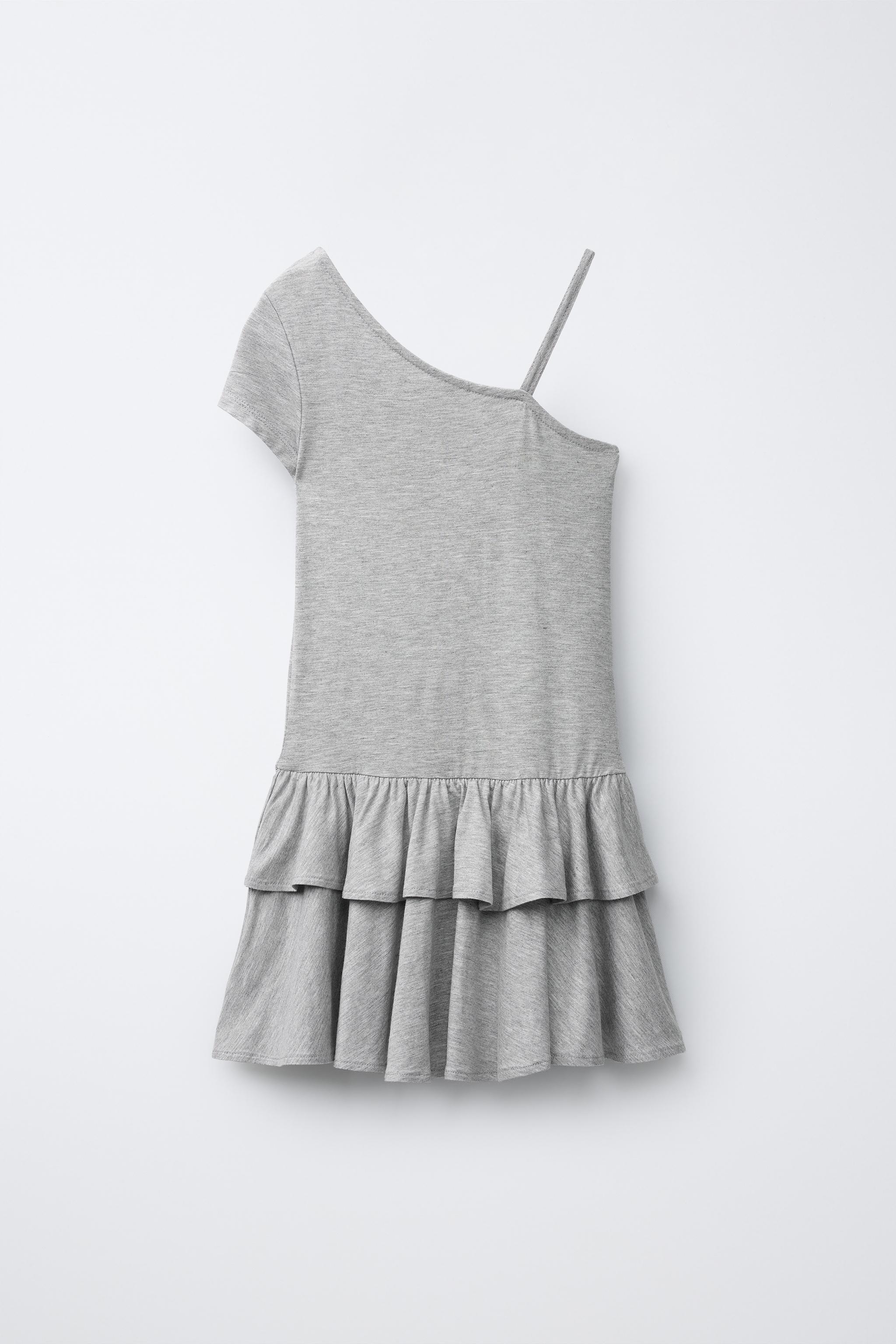 ASYMMETRIC RUFFLED BUCKLE DRESS