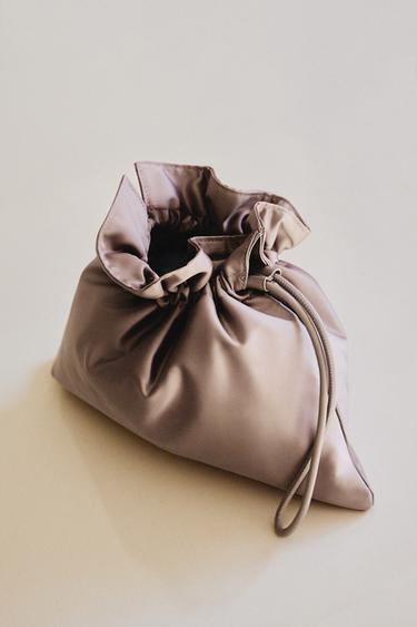 MEDIUM SATEEN BAG - Beige by Zara - Image 5