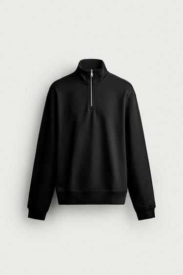 SUDADERA CUELLO CREMALLERA BÁSICA - Negro de Zara