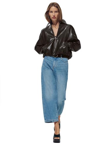 Z.08 BELTED WIDE-LEG CROPPED JEANS - Mid-blue by Zara