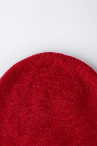 BONNET EN MAILLE FINE - Rouge de Zara - Image 2