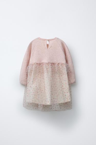 SOFT TOUCH FLORAL TULLE DRESS - Ecru by Zara - Image 1