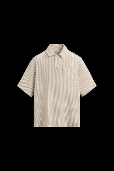 POLOHEMD MIT STRUKTURMUSTER - Braun von Zara - Bild 0