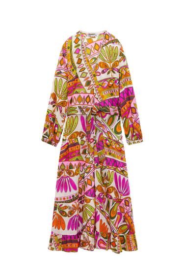 PRINTED MIDI DRESS