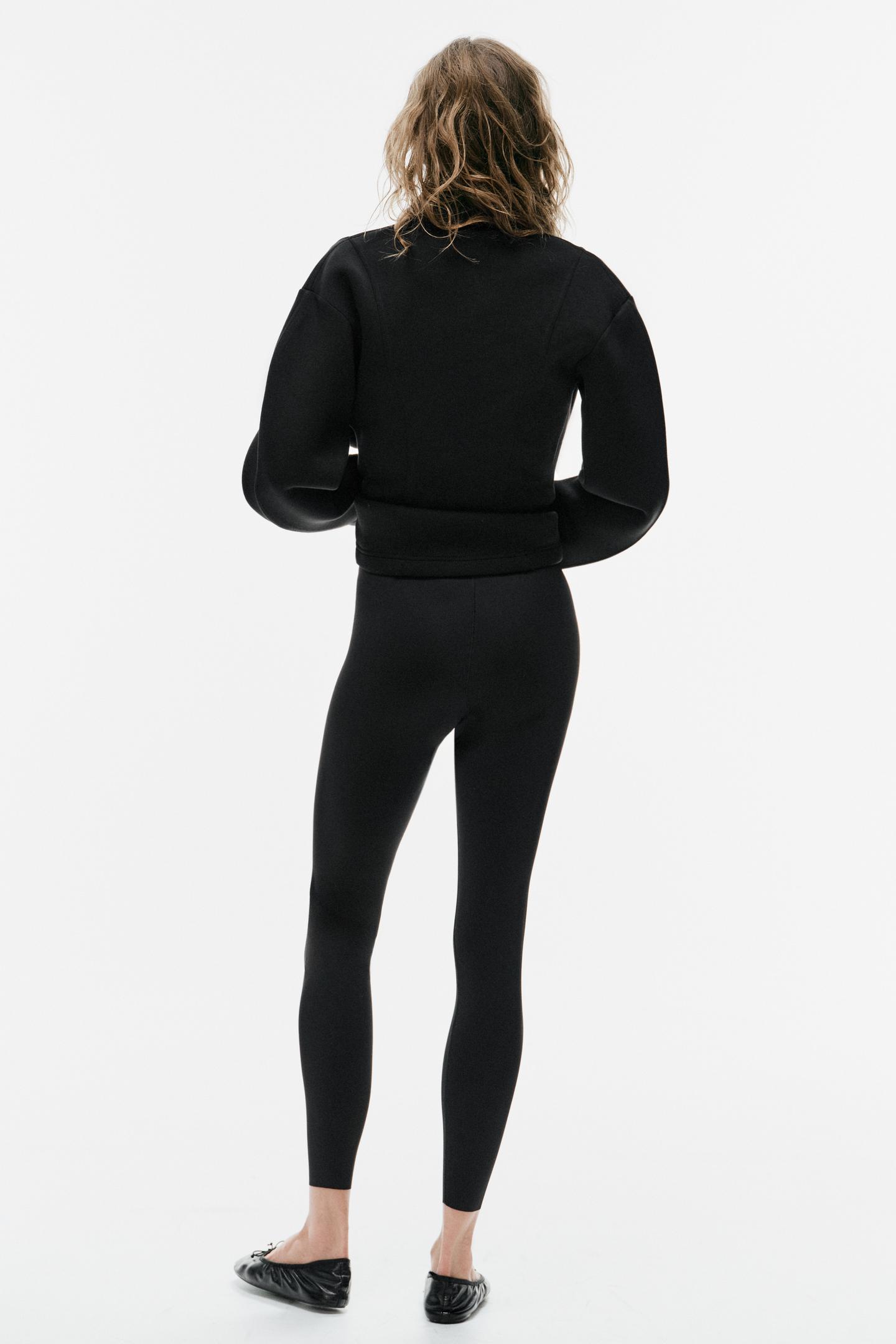 Женские леггинсы Zara Stretch, цвет: Чёрный — фото 4