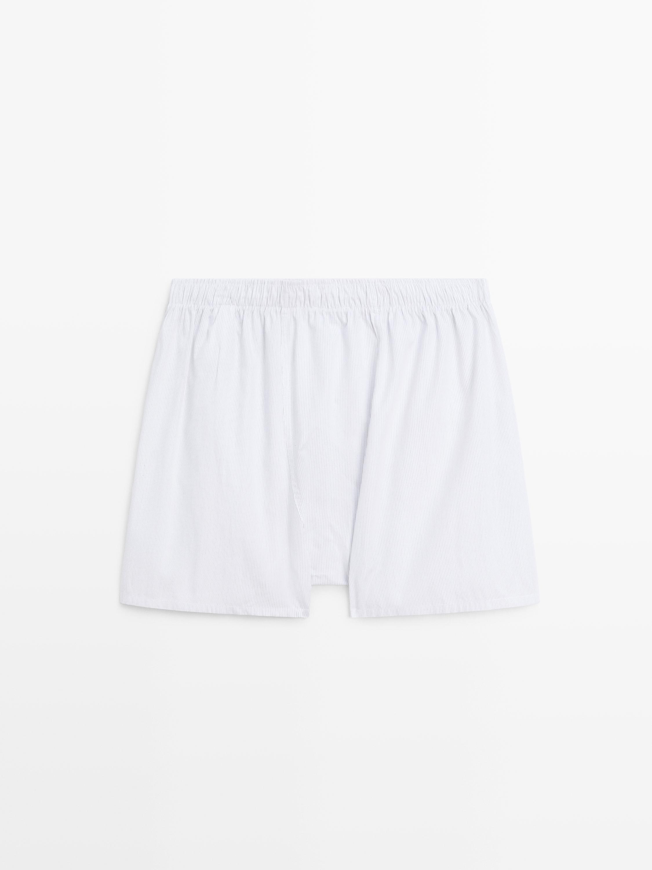 Caleçon à rayures 100 % coton