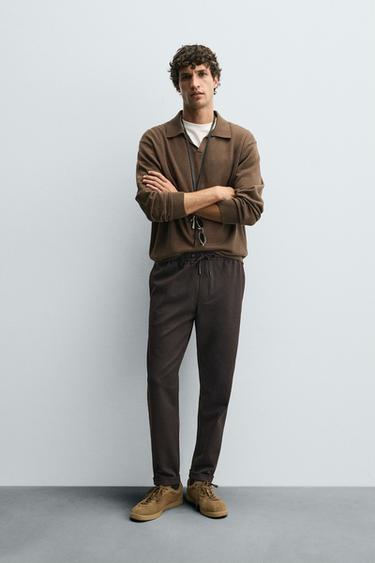 QUẦN CẠP JOGGER THUỘC DÒNG SẢN PHẨM EASY CARE - Màu nâu từ Zara