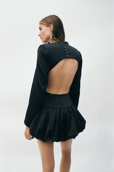ROBE COURTE EFFET BALLON - Noir de Zara - Image 5