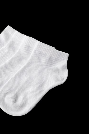 Zara FOUR-PACK OF BASIC SHORT SOCKS - White