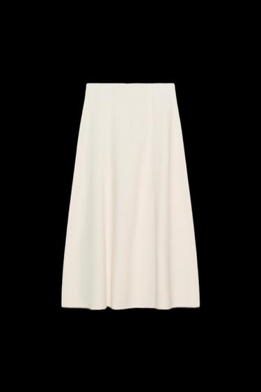 Zara SOFT LONG SKIRT - Ecru