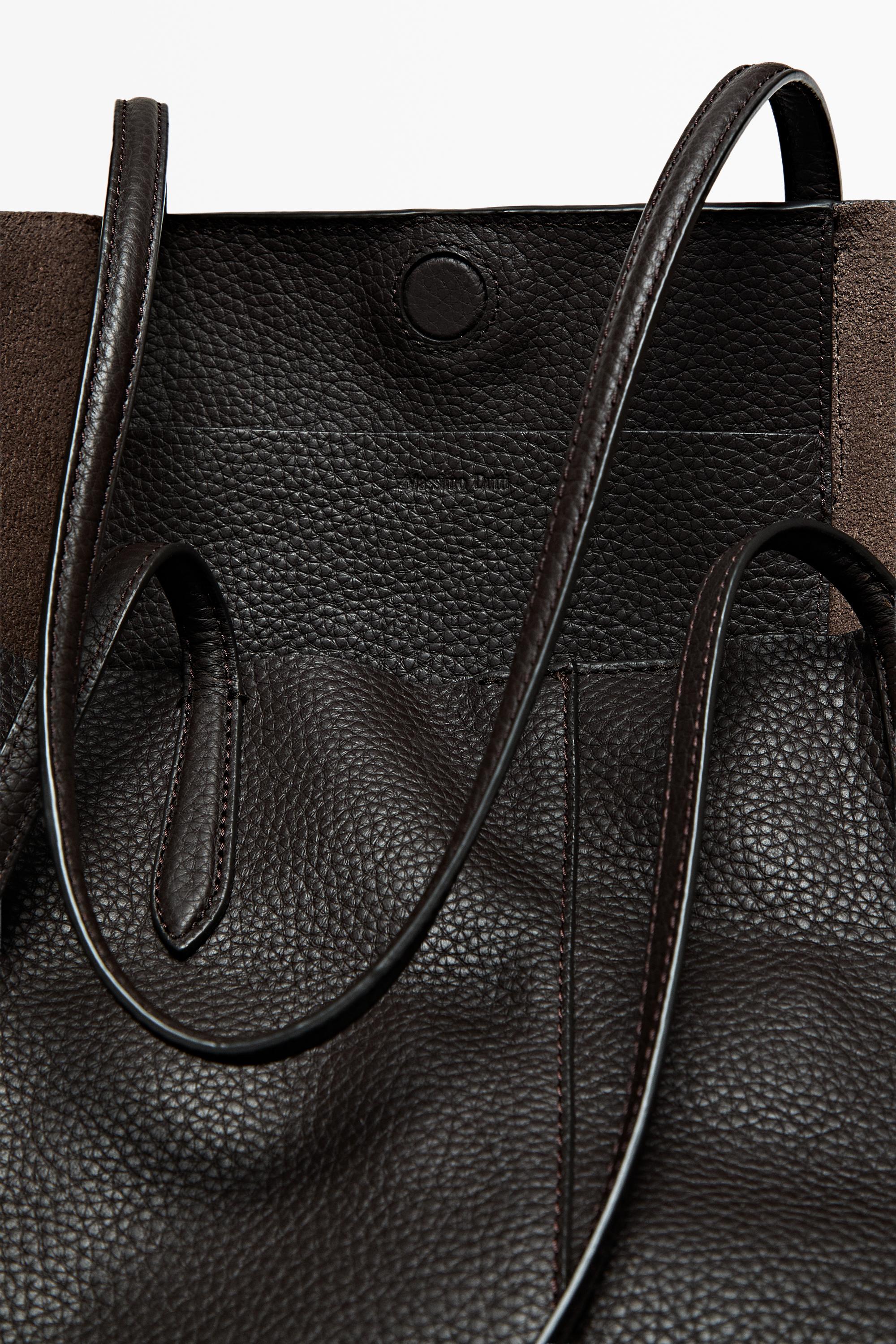 Grand tote bag en cuir nappa