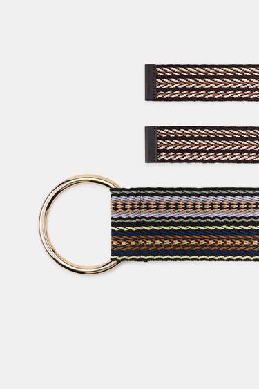 WIDE STRIPED WOVEN BELT - Multicoloured by Zara - Image 2