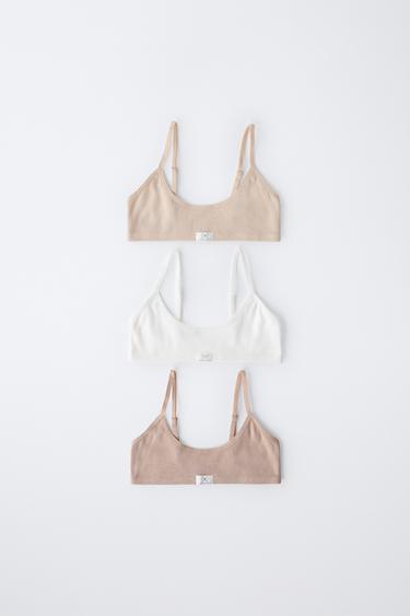 AGES 6-14/ 3-PACK OF RIBBED VEST TOPS WITH LABEL - Beige-pink by Zara