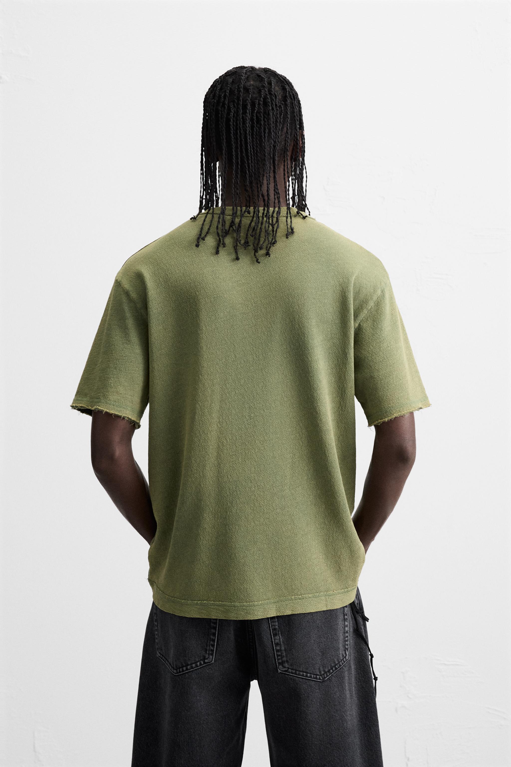 ★ZARA★ WASHED PRINT KNIT T-SHIRT WASHED PRINT KNIT T-SHIRT - Mid-ecru | ZARA United States