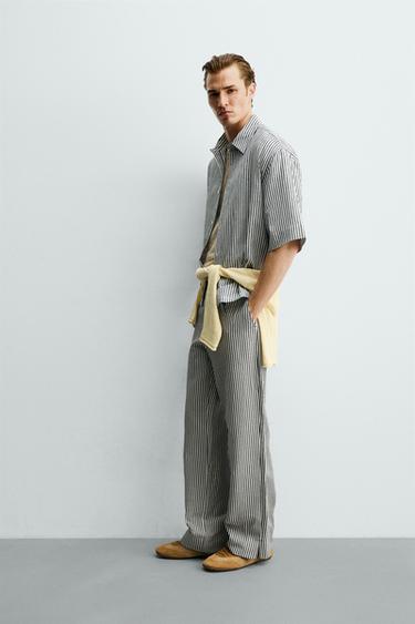 CHEMISE RELAXED FIT À RAYURES - Indigo de Zara - Image 3