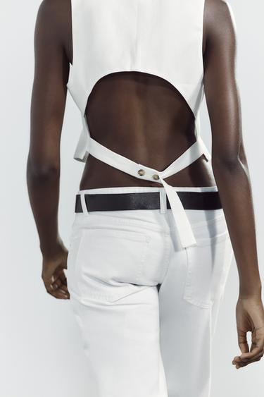 CUT-OUT BACK WAISTCOAT - Ecru by Zara