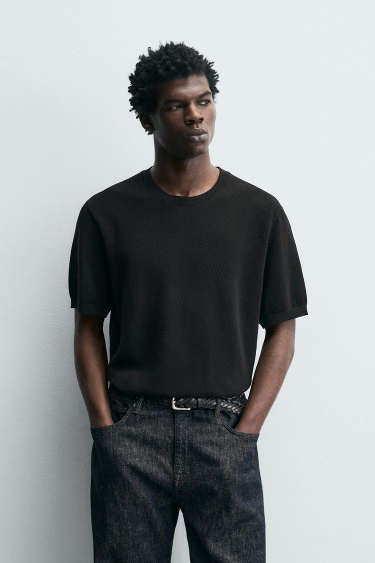 ZARA RELAXED FIT KNIT T-SHIRT