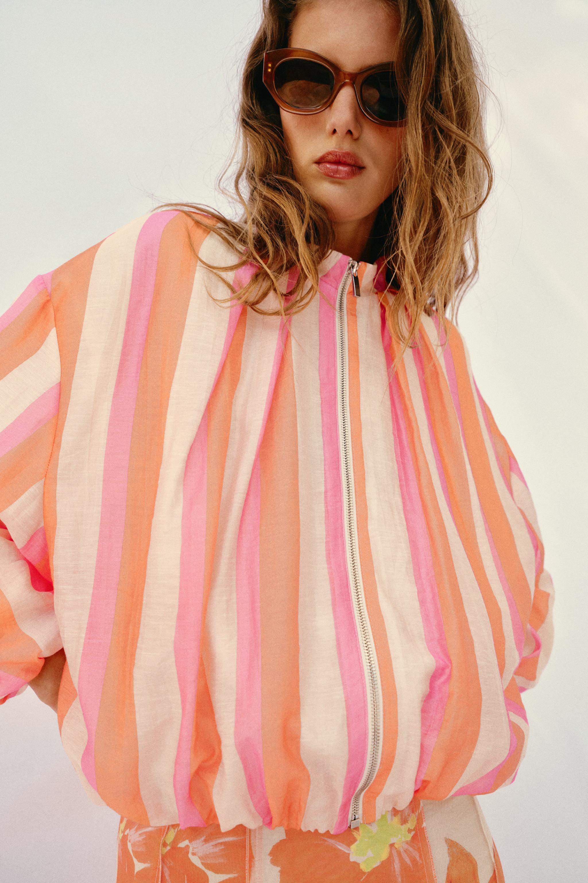 STRIPED BOMBER JACKET