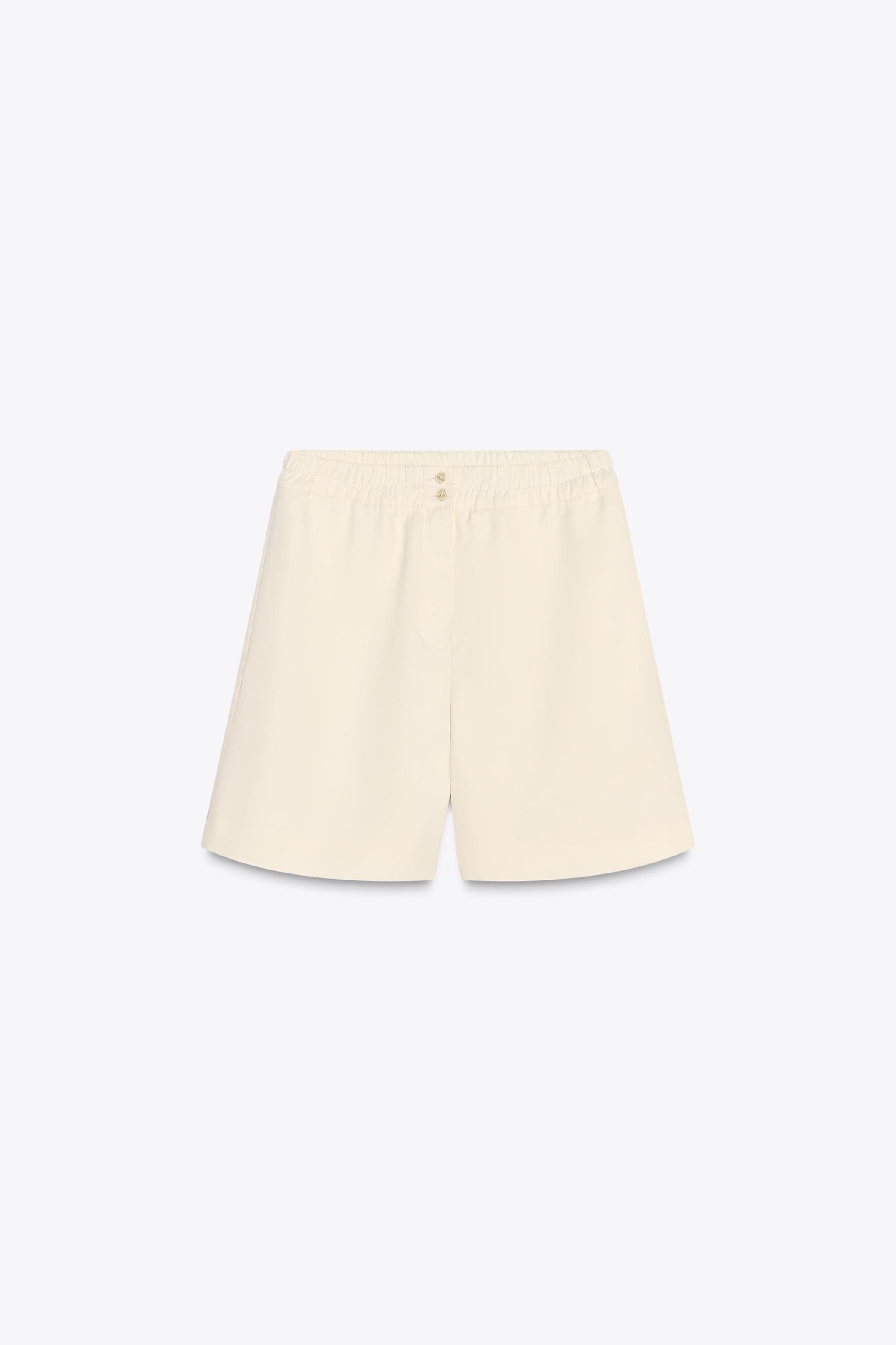 ZW COLLECTION FLOWY SHORTS - Ecru | ZARA United States