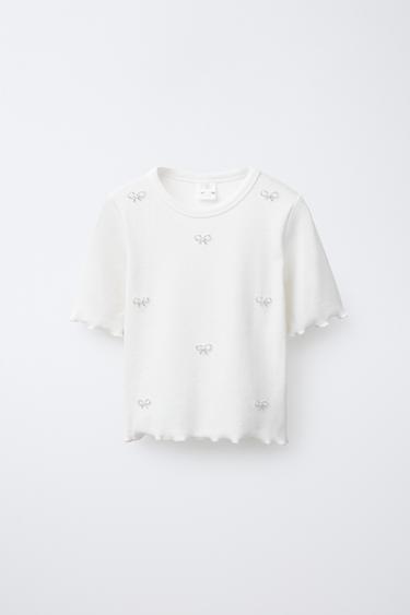 PLAYERA RIB CUENTAS - Blanco de Zara
