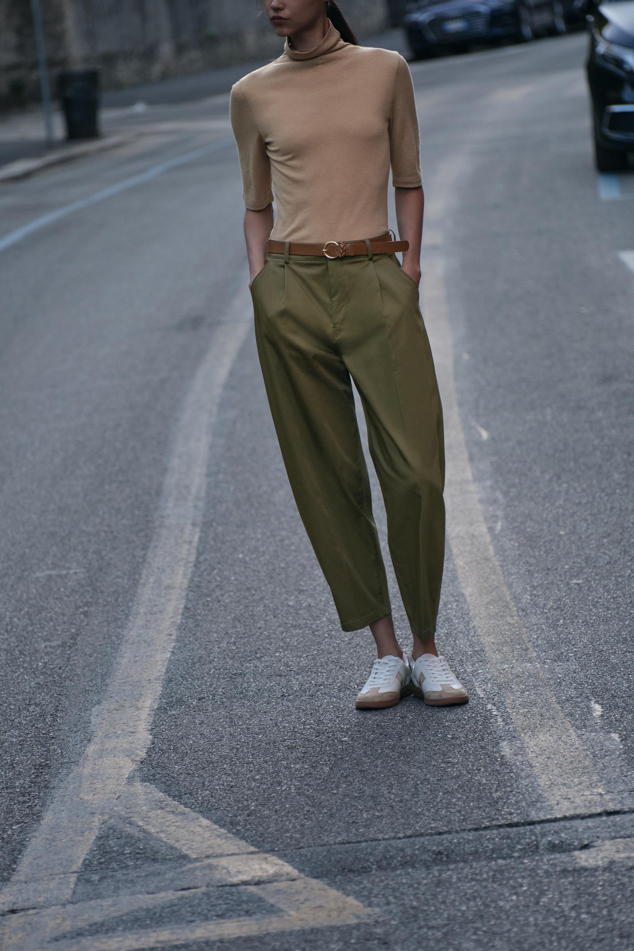 Chino fit zara woman on sale